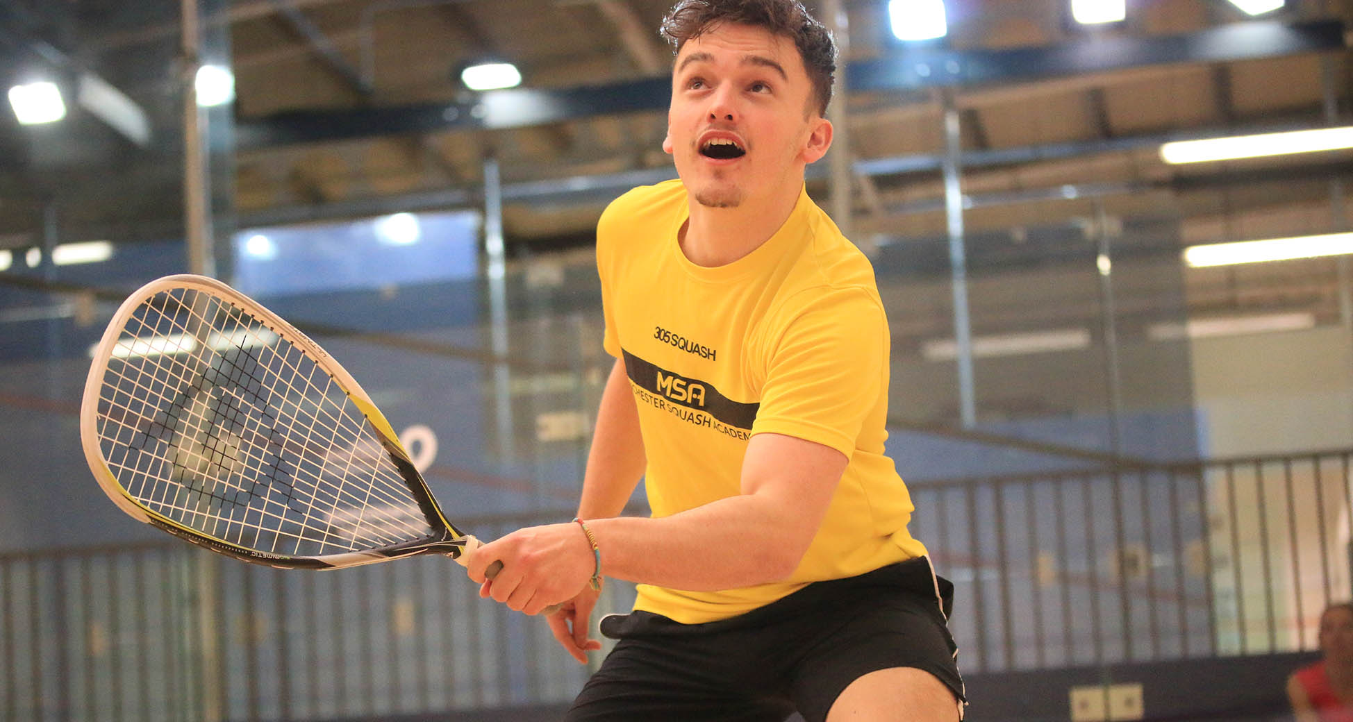 Man on a squash court